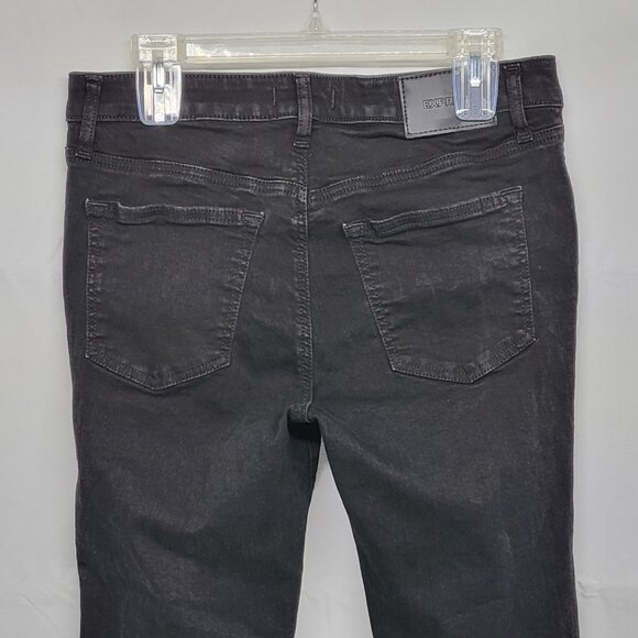 Express Mens Jeans 30 X 32 Slim Straight Stretch Denim Pants Black - Picture 9 of 15